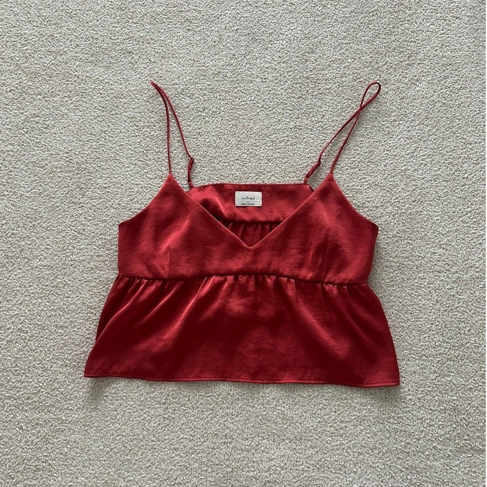 Aritzia Wilfred Lover Satin Camisole size XS in Red